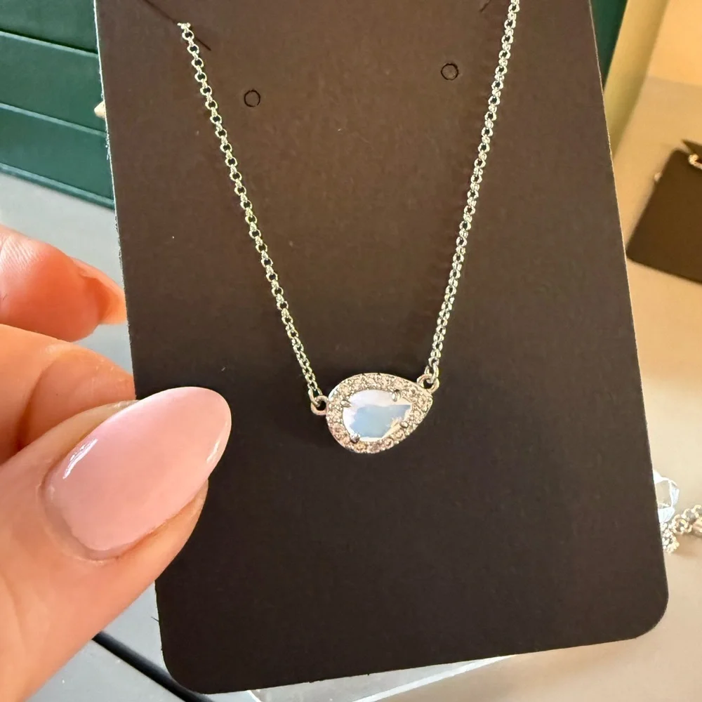 Bomb Party Moonstone BP OG Necklace Rhodium Necklace - Picture 2 of 2